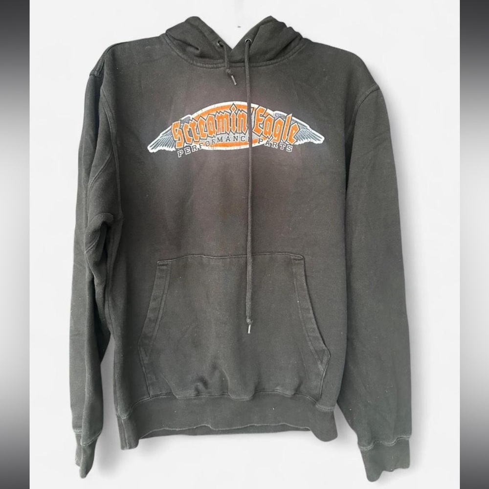 Harley-Davidson Screamin' Eagle Black Hoodie with Orange Logo